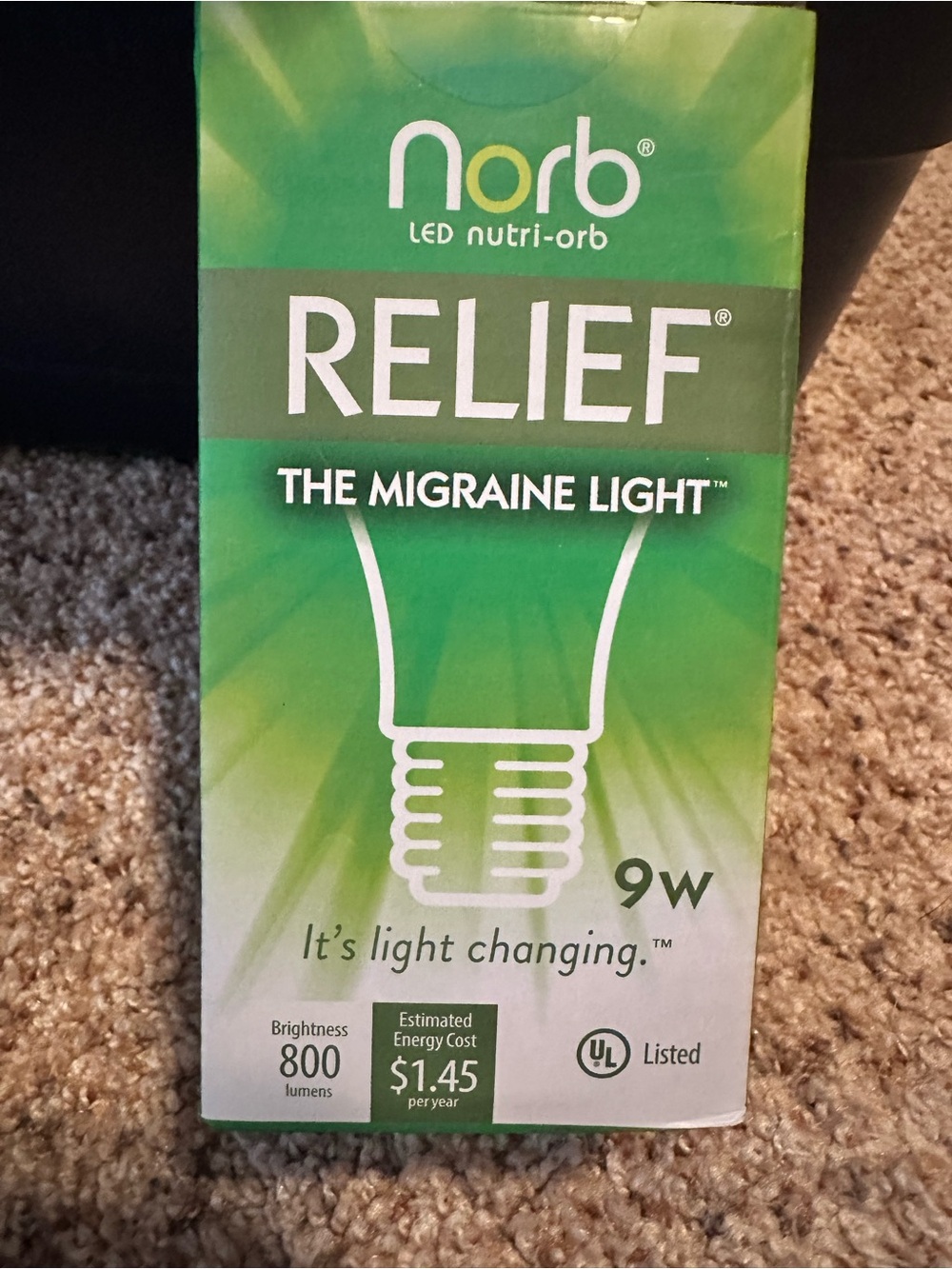 NORB Relief Migraine Light LED Bulb - Green